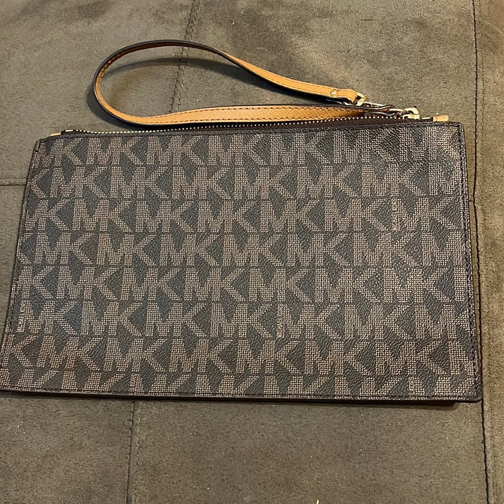 Authentic MK brown Wristlet